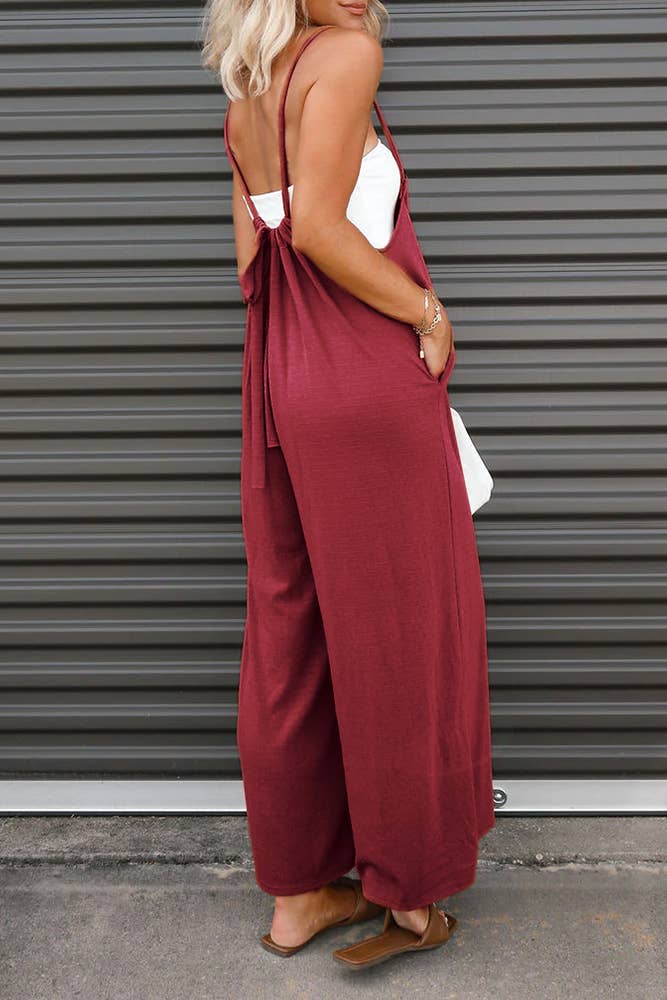 UNISHE – wholesale Jumpsuit – Women's – Spaghetti Strap Gathering Wide Leg Jumpsuit CY0447