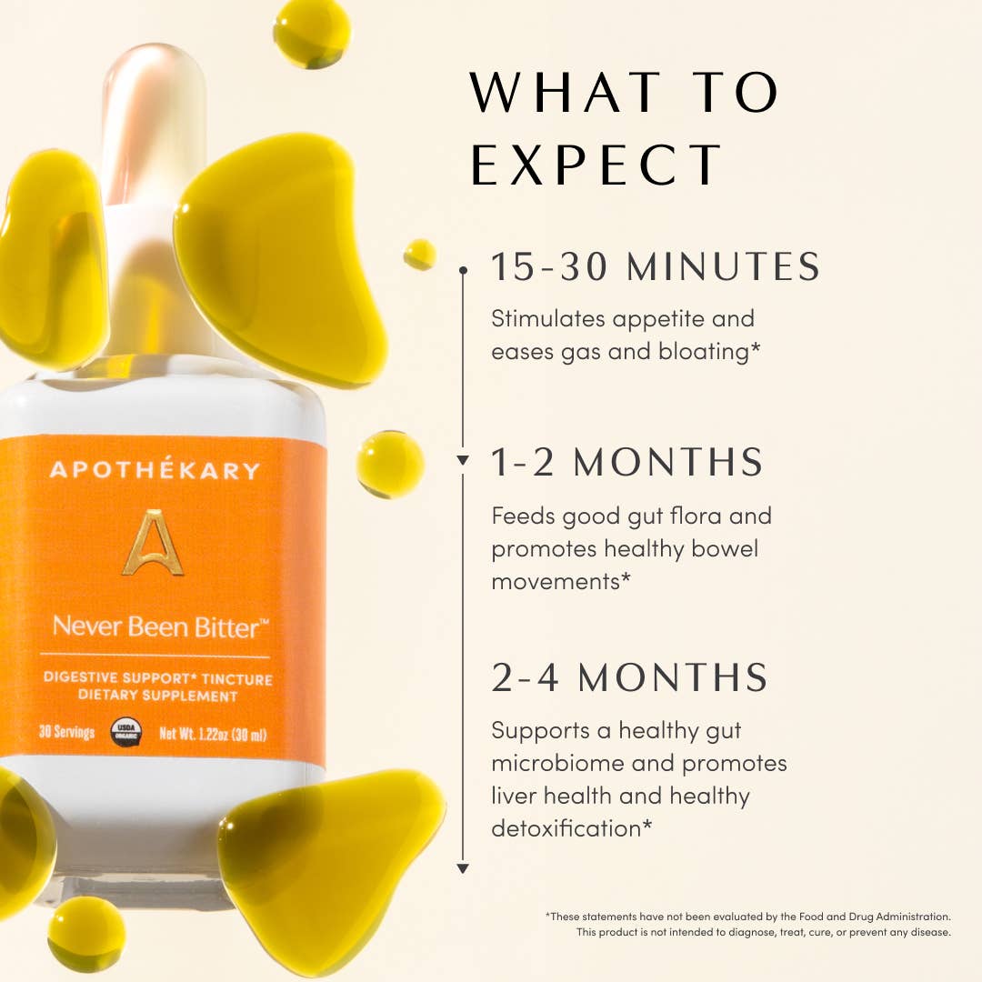 Apothékary - Vente Supplément oral/vitamine - Never Been Bitter™ - gouttes à base de plantes pour le soutien digestif et intestinal9