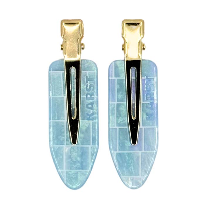 Creaseless Clips (Set of 2) — Aquamarine Tile for wholesale by Karst Essentials
