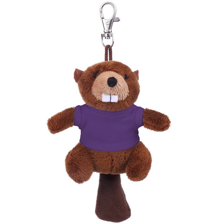 Plushland - Wholesale Keychain - Unisex - 4" Tiny Beaver Keychain Plush with Customizable T-shirts9