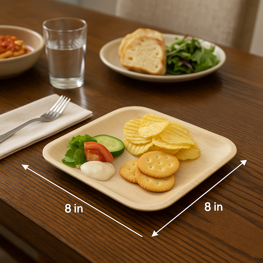 Rita Global Traders – Engroshandel Engangstallerken – 10 firkantede palmeblad engangs bambus tallerkener til thanksgiving5