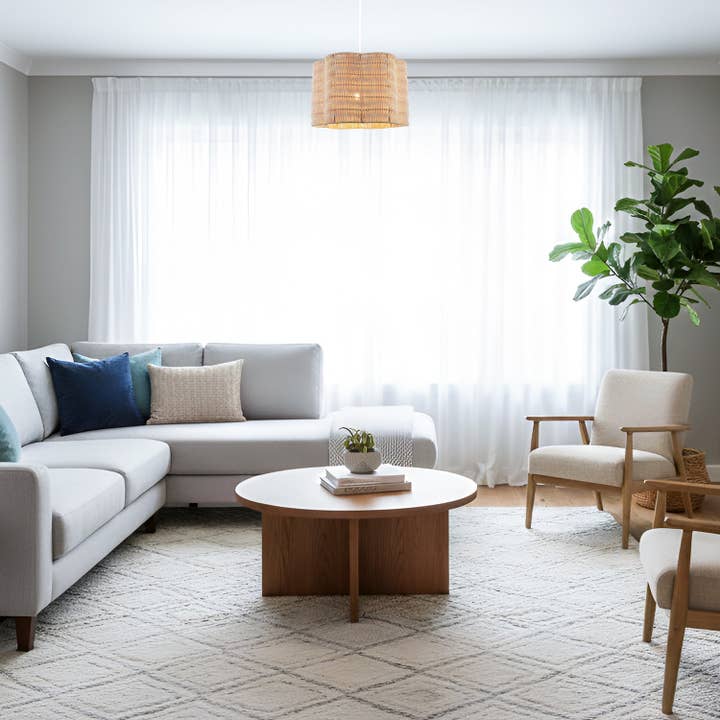 Happy Homewares – wholesale Lampshade – Classic Scallop Edged Natural Rattan Wicker Pendant Lighting Shade5