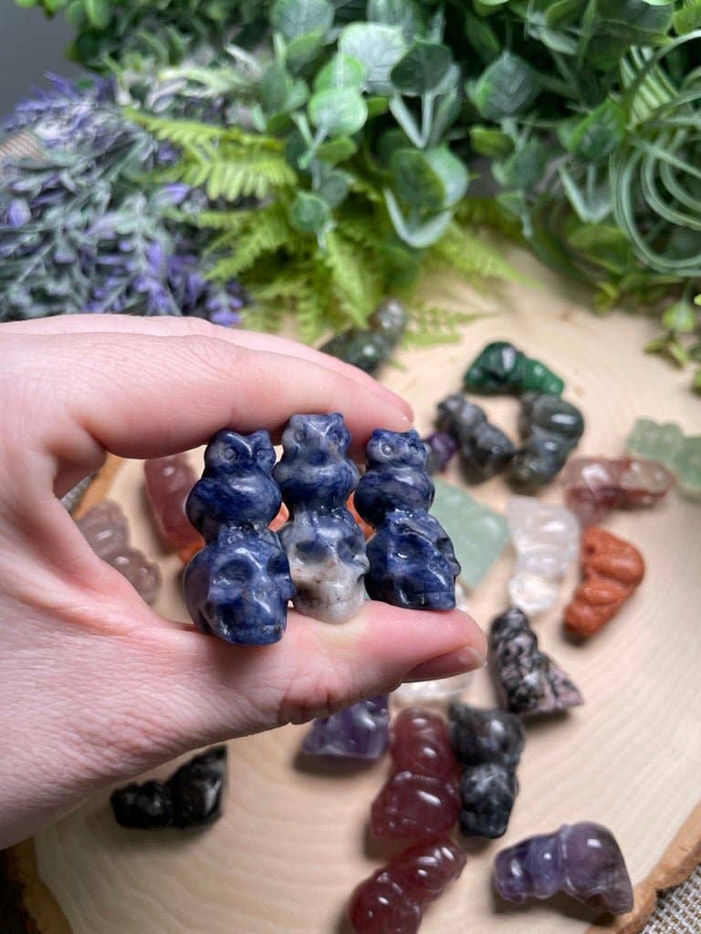 Copper Ashes - Wholesale Spiritual Stone/Crystal - Crystal Skull with Owl20