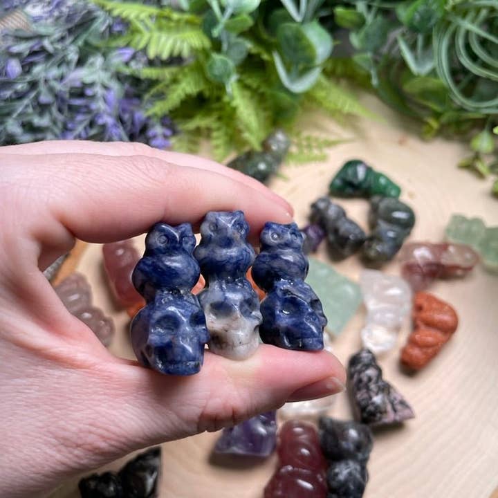 Copper Ashes - Wholesale Spiritual Stone/Crystal - Crystal Skull with Owl20