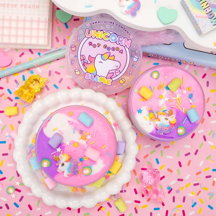 Kawaii Slime Company – wholesale Slajm - Barn – Unicorn Hot Cocoa Butter Slime (4st/fodral)