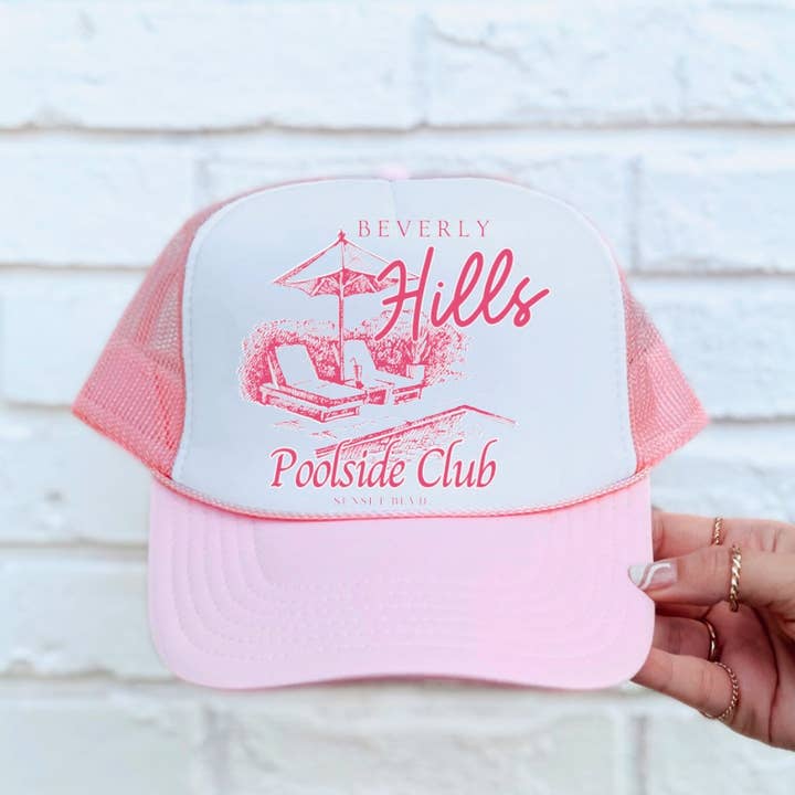 Casquette Trucker Club au Bord de la Piscine de Beverly Hills pour la vente par Gia Gifts Boutique