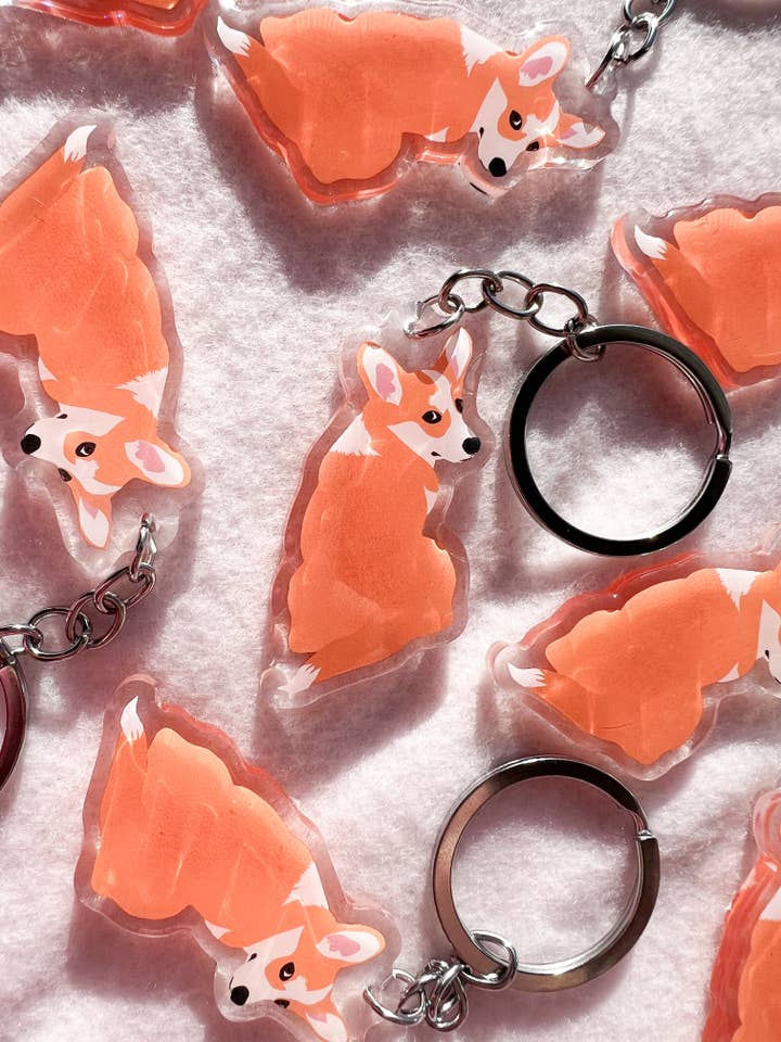 Corgi (red) Keychain for wholesale by Our Cheery Corner