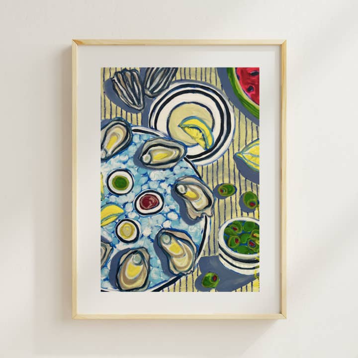 Austern in Florida im Januar - Kunstdruck, 20x25 cm für den Großhandel von Devon Grimes