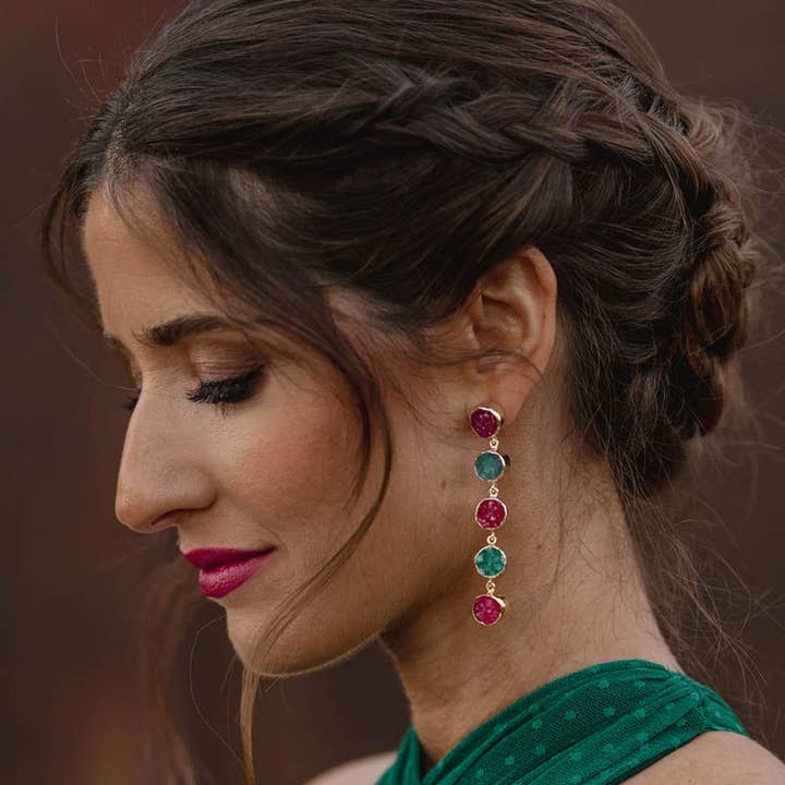 ACUS - Wholesale Dangle Earrings - Toledo Earrings Ltd. Ed. Polished Silver Trend Multicolor2