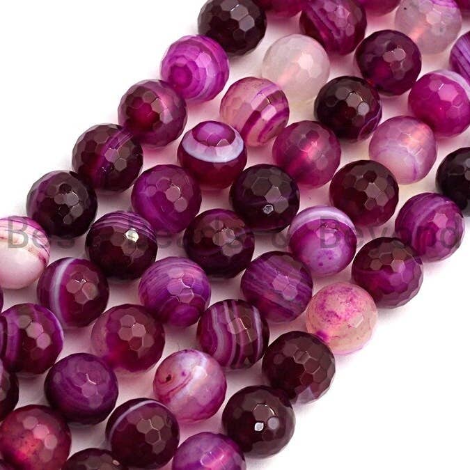 High Quality Faceted Purple Banded Agate beads, 6mm/8mm/10mm/12mm Violet Agate Gemstone beads, Natural Agate Beads,15.5inch strand, SKU#U451 for wholesale by BestBeads&Beyond