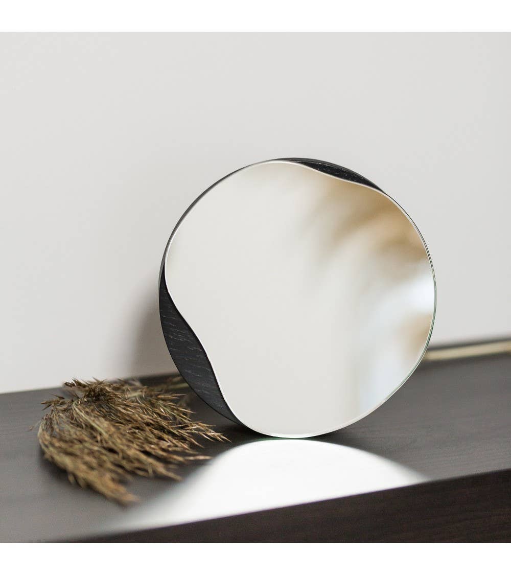 NAMUOS - Wholesale Makeup Mirror - Small makeup mirror PUDDLE - Black painted oak1