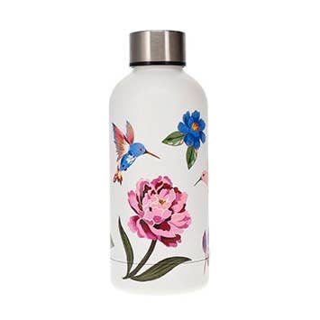 400ml Insulated Bottle Peonies and Hummingbirds - BOUTH65M01 for wholesale by KIUB
