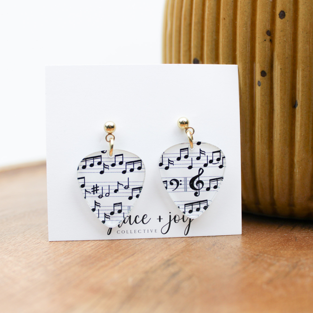 Grace + Joy Collective - Wholesale Dangle Earrings - Guitar Pick Dangle Earrings, Acrylic Earrings   5