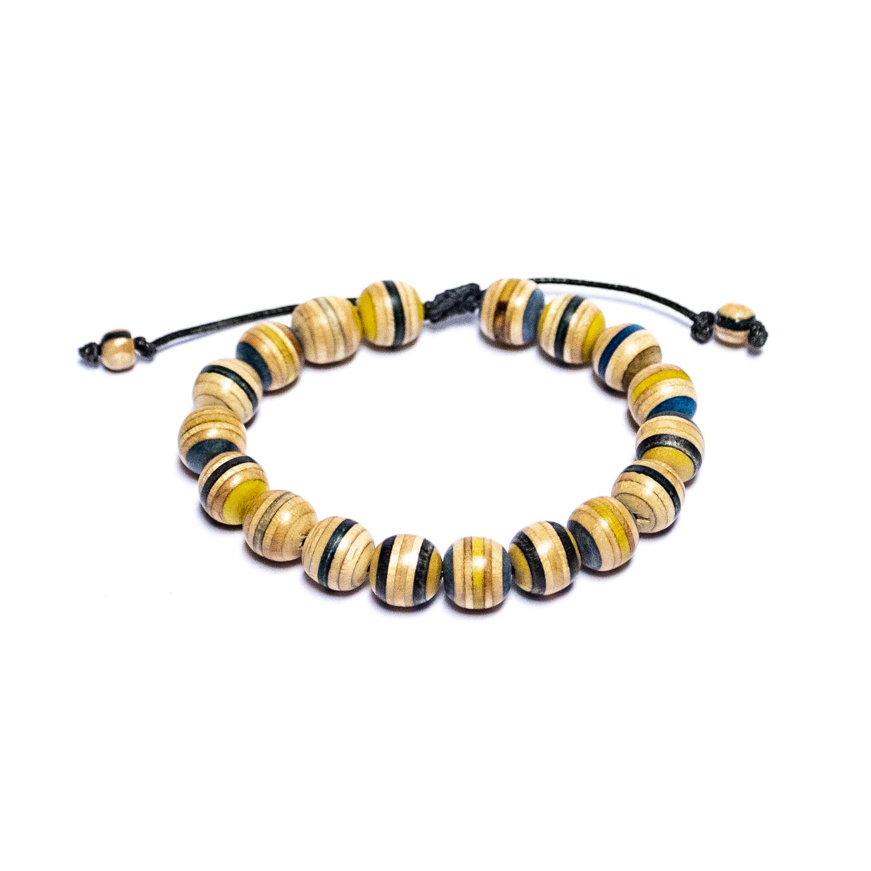 Skate4create – wholesale Pärlarmband – Gult trä återvunna skateboards trä armband - 10mm1