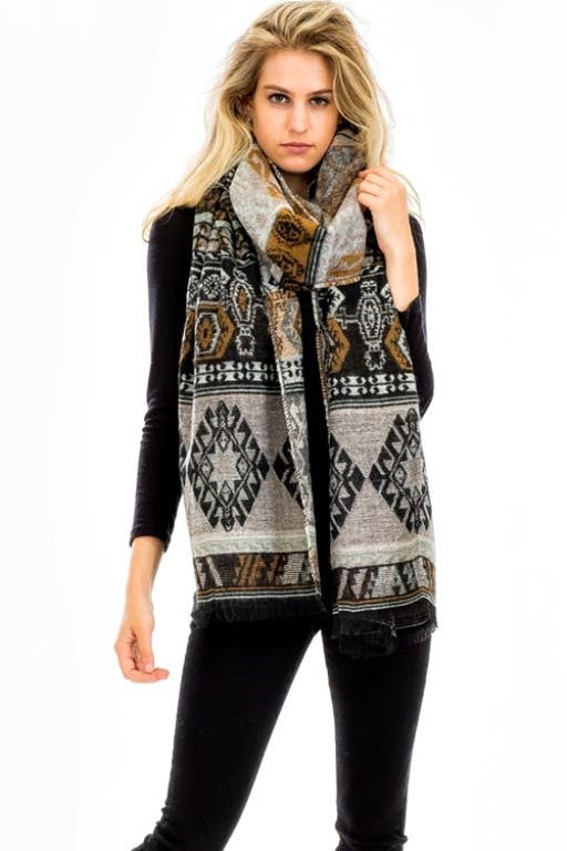 Cap Zone - Wholesale Scarf - Women's - Tribal Navajo Boho Over Sized Blanket Shawls Scarf5