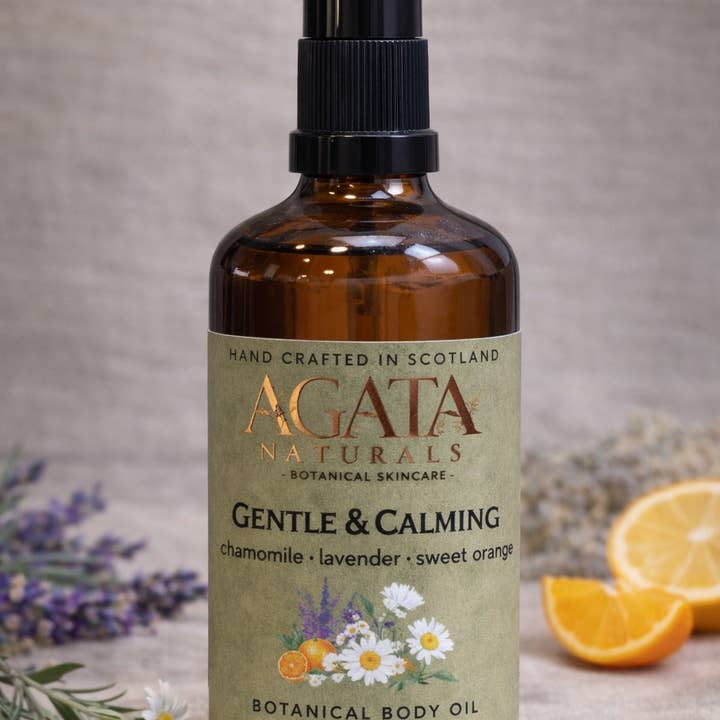 Gentle Body Oil with Chamomile & Lavender for Sensitive Skin for wholesale by Agata Naturals Ltd