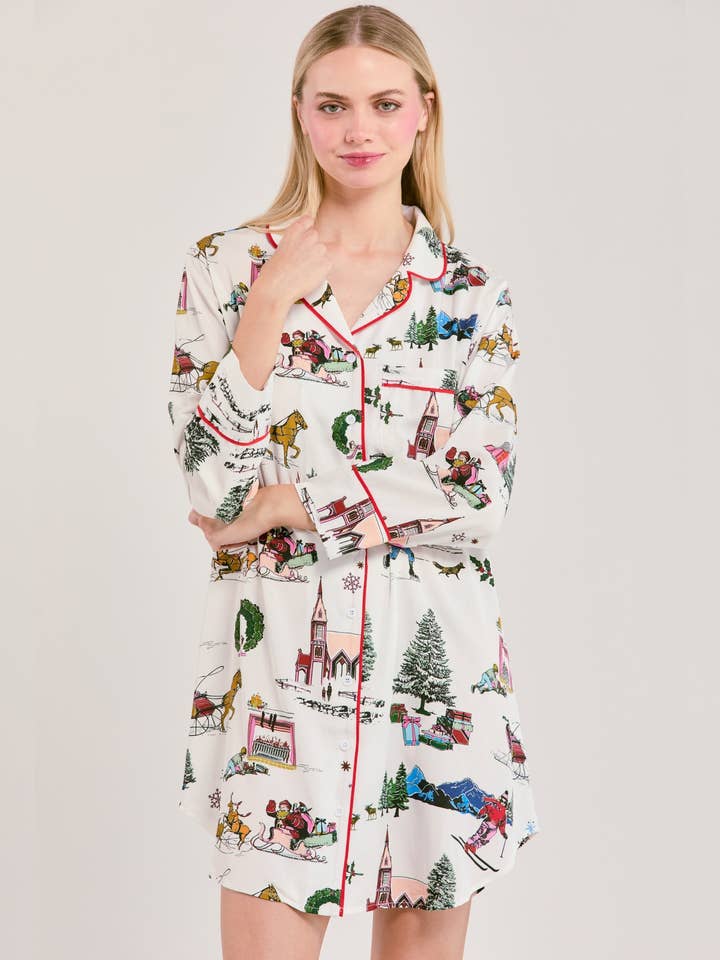 Chemise de nuit en toile de vacances pour la vente par Katie Kime