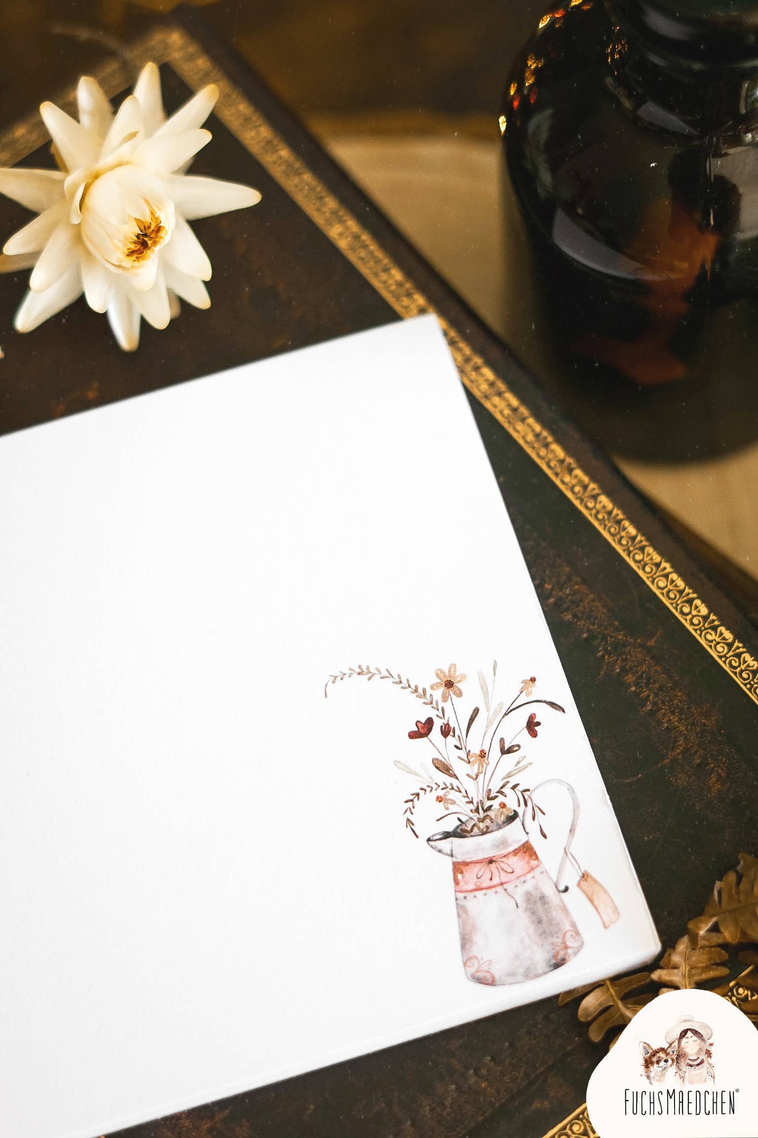 FuchsMaedchen - Wholesale Stationery/Notecard Set - Notepad flower jug1
