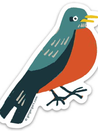 Robin 3" Sticker for wholesale by Ginger G. Art