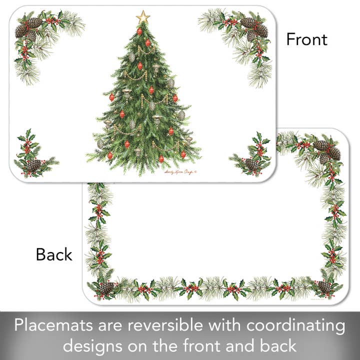 CounterArt/Highland Home/Thirstystone/CoasterStone - Wholesale Placemat - O' Christmas Tree Reversible Flexible Plastic Placemat3