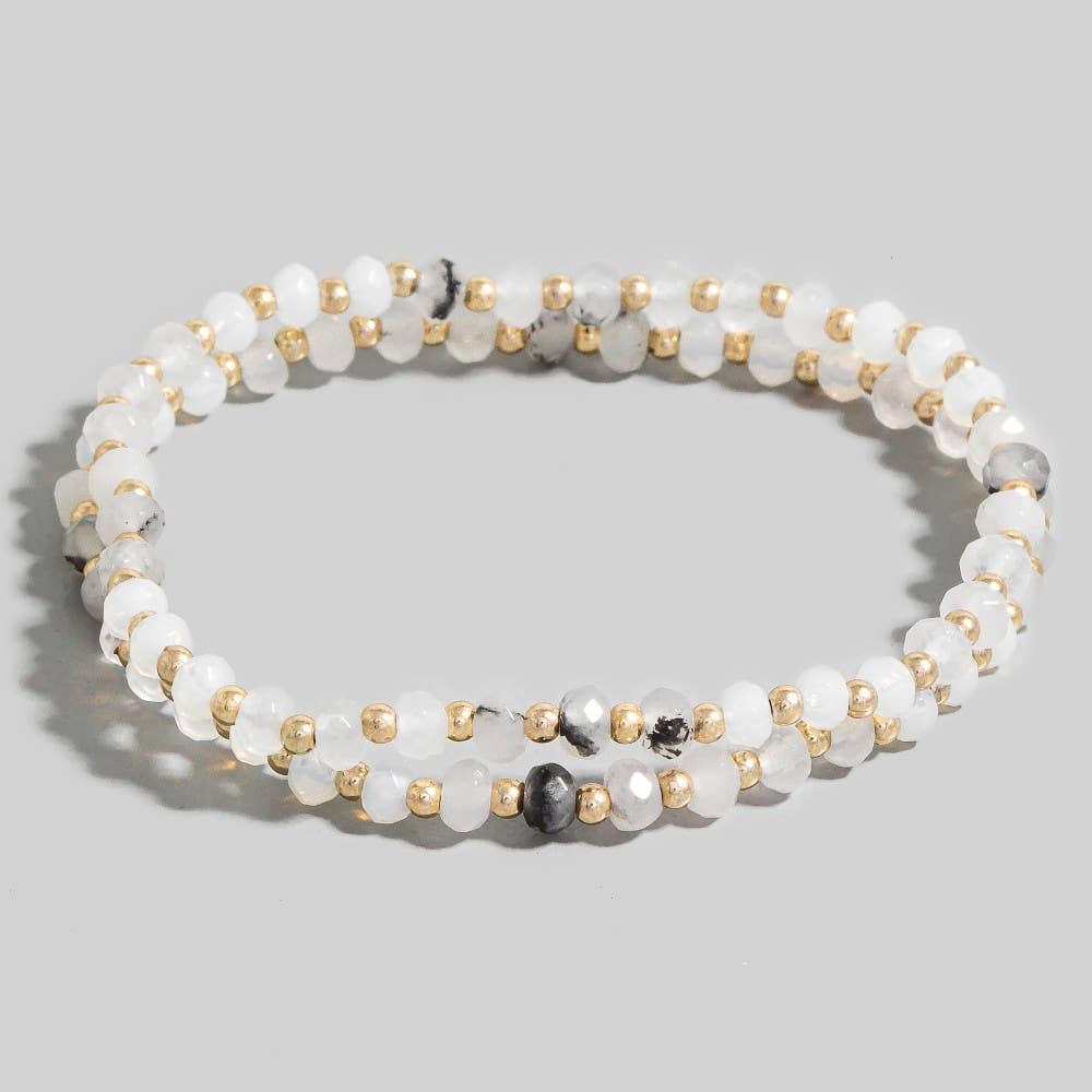 The Looks by Fame Accessories – Großhandel Perlenarmband – Armband mit facettierten Halbedelstein-Perlen6