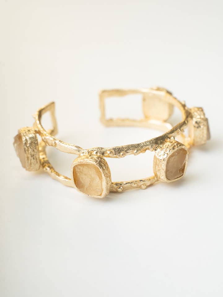 Tanira Quartz Cuff for wholesale by Boho Gal Jewelry