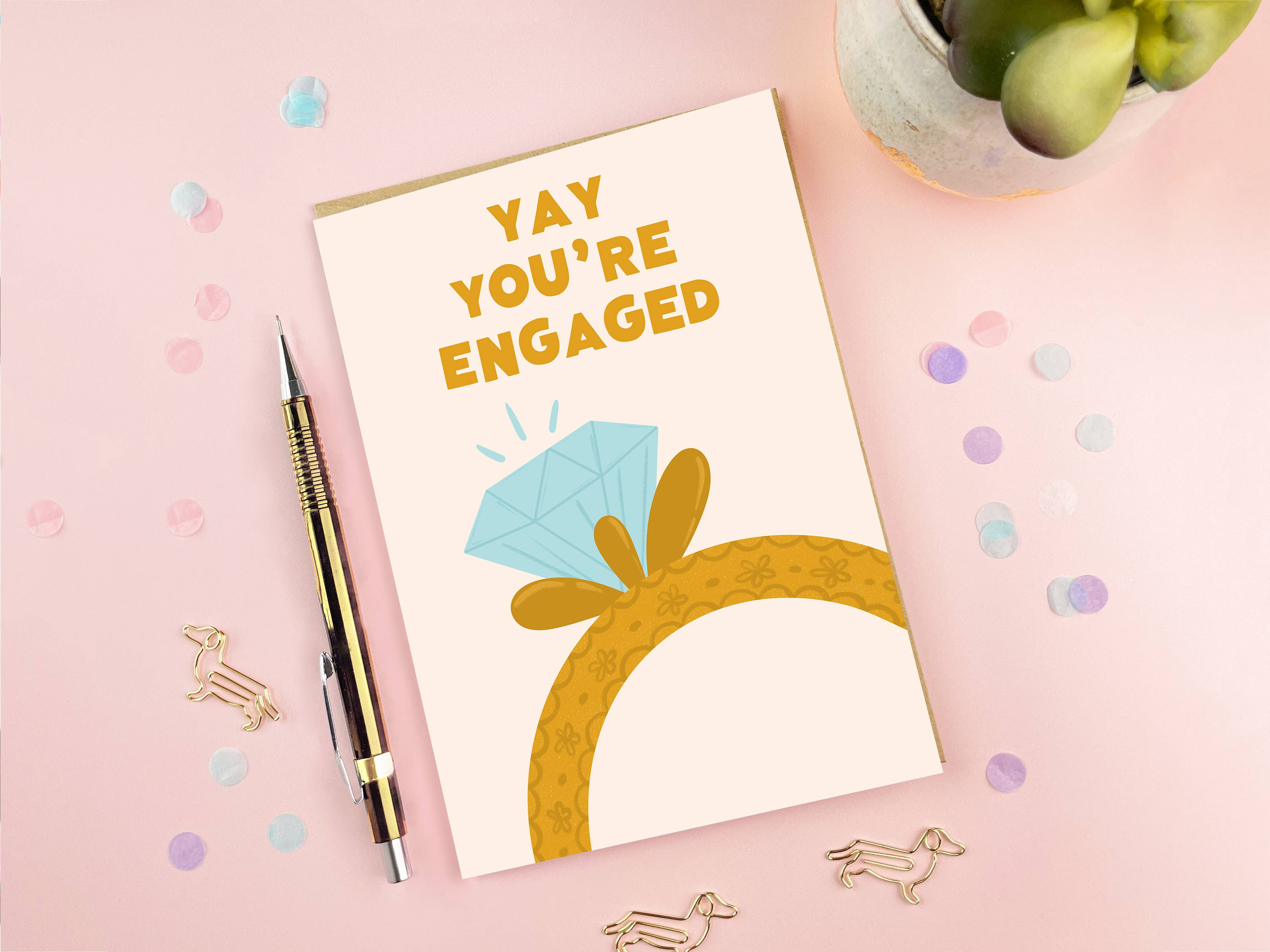 Tikkled Pink - Wholesale Engagement Card - Yay You’re Engaged Card | Engagement Card | Ring Card2