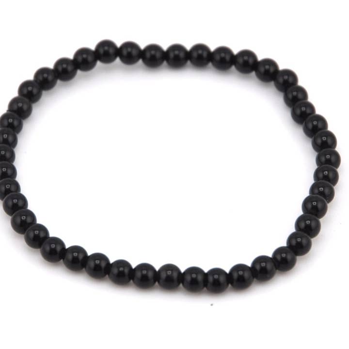 4 mm Black Obsidian Bracelet for wholesale by Best South Gems