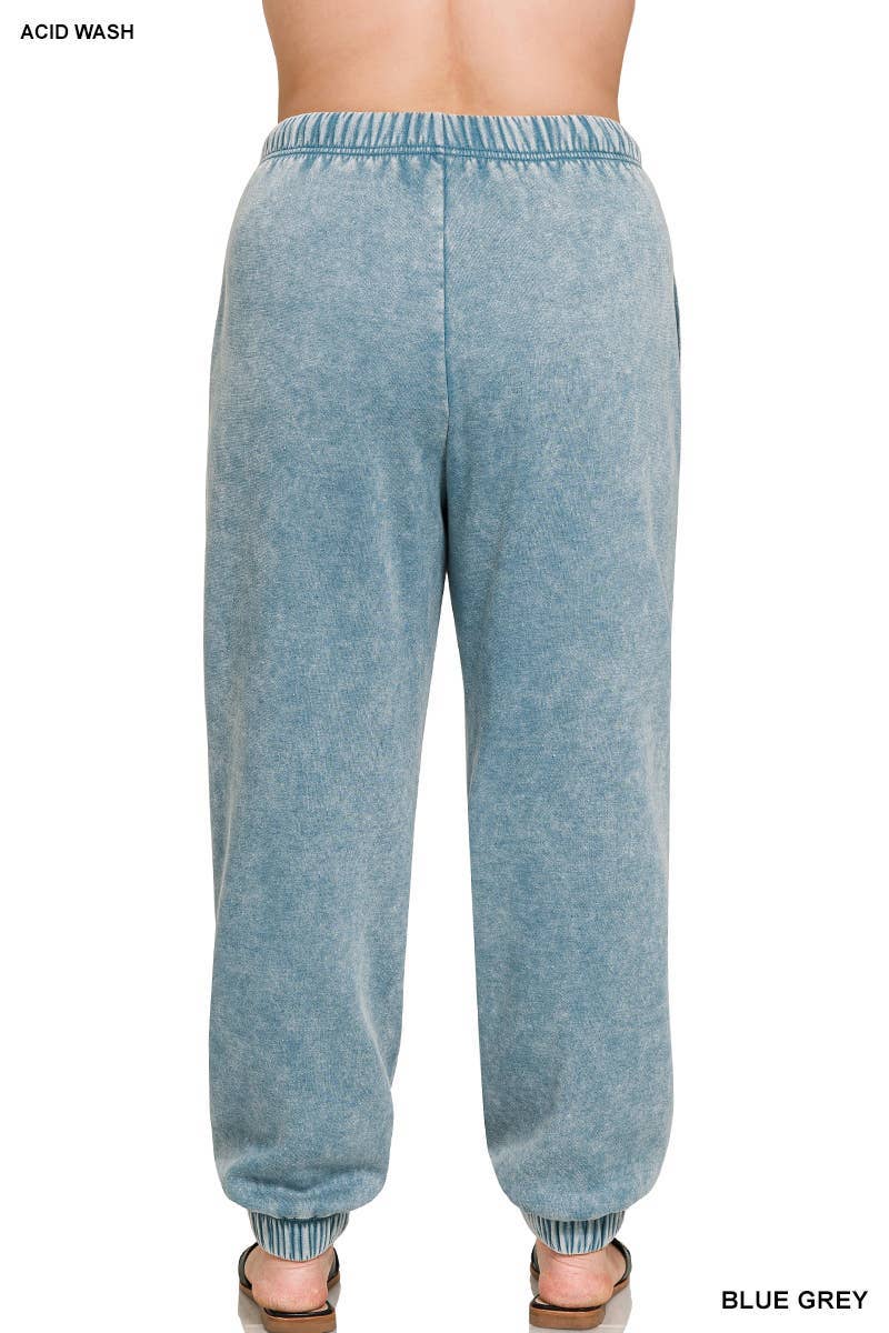 Vanilla Monkey – Engroshandel Loungesweatpants/jogginbukser – til kvinder – Plus Acid Wash Fleece joggingbukser med lommer6