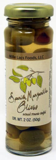 Northwoods Food and Gift Enterprises - Wholesale Olives - ML43161 2oz Spanish Manzanilla Olives Imported from Spain0