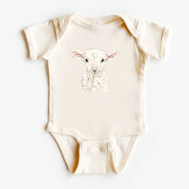 Lamb Onesie® — Tutina personalizzata per neonati con agnello® per la vendita all'ingrosso da parte di WLDFLWR Studio