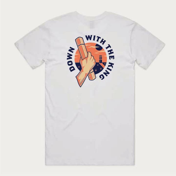 Down with The King - Marcus Watson Artist Tee (White) for wholesale by Kubb Brothers