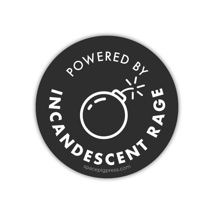 Drevet af Incandescent Rage Sticker for engroshandel hos Spacepig Press
