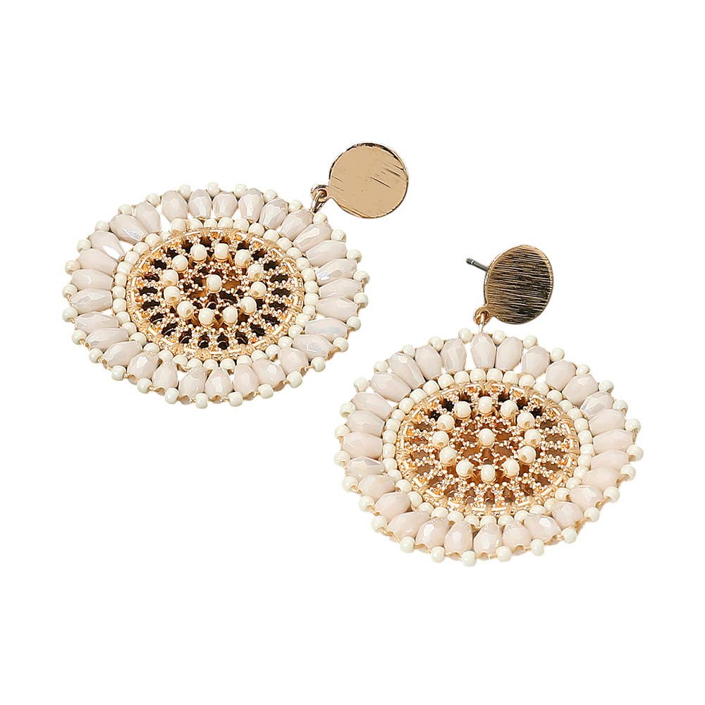 Sensibling Corp. - Wholesale Dangle Earrings - Boho Faceted Beaded Mandala Dangle Earrings
10