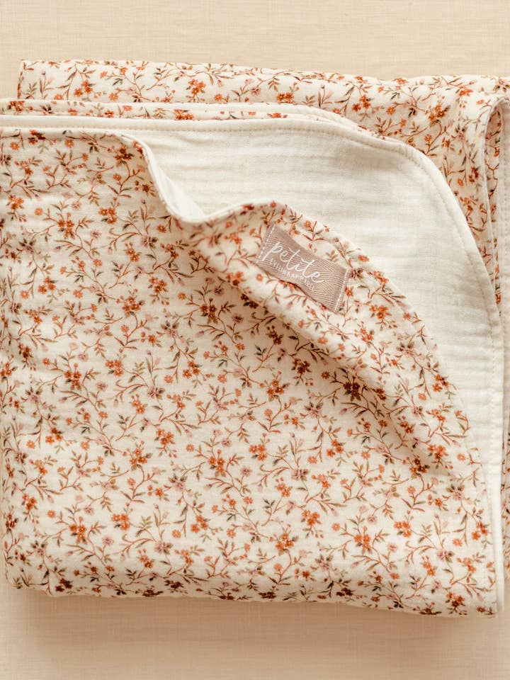 Muslin Blanket / Rosalie Floral for wholesale by PETITE EvelinaApparel