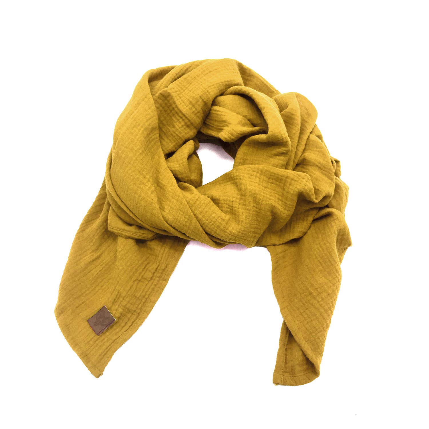 WiDDA berlin - Venta al por mayor Bufanda - Mujer - Tela de muselina en color amarillo hecha de algodón orgánico