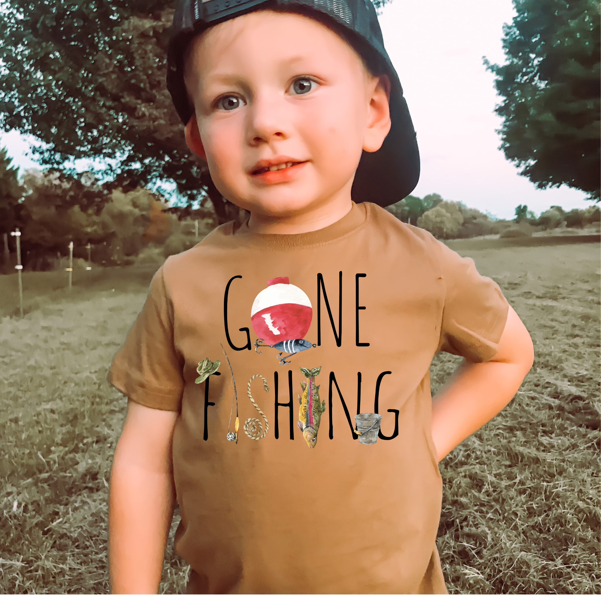 ZZ Threadz - Wholesale Screen Printed T-Shirt - Kids - Kids Gone Fishing Graphic Tee0