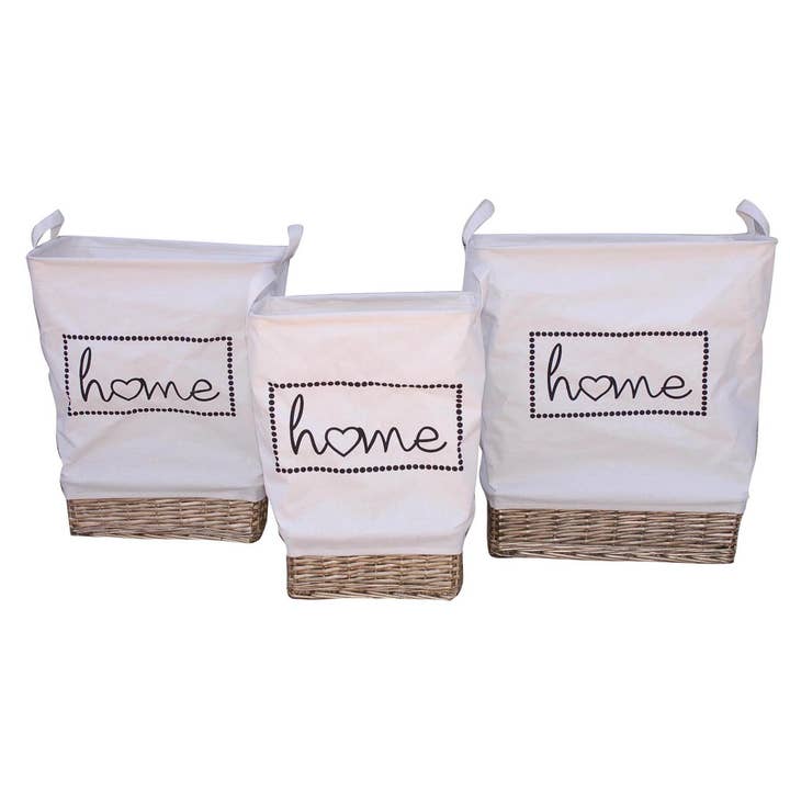 SET 3 WHITE RECT. 'HOME' for wholesale by Aktual / Dekora Import S.A