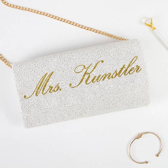 Bolsa de embreagem personalizada Mrs, embreagem de noiva de solteira - FOG por atacado de GiftsbyPR