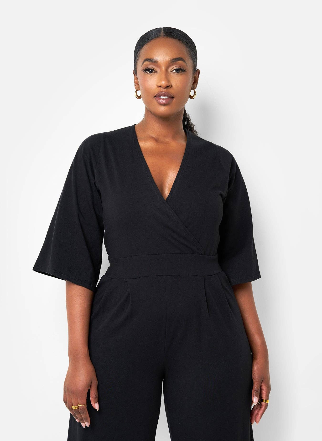 Karma Pleated Wide Leg Jumpsuit - Black for wholesale on Faire2
