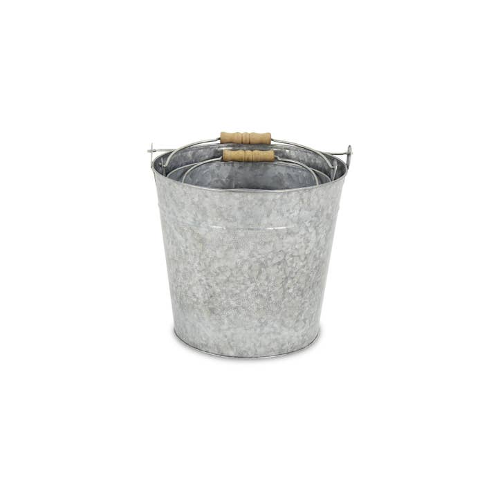Cheungs Home Decor – wholesale Bucket/pail – Pina Set of 3 Galvanized Metal Buckets