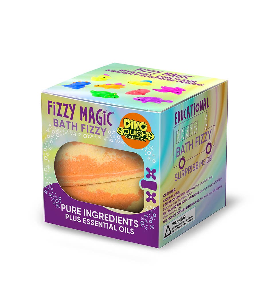 Purposeful Bliss - Fizzy Magic - Wholesale Bath Bomb/Fizz - Bath Bombs, Tie Dye Mystery Dinosaur Squishy Inside, Display3