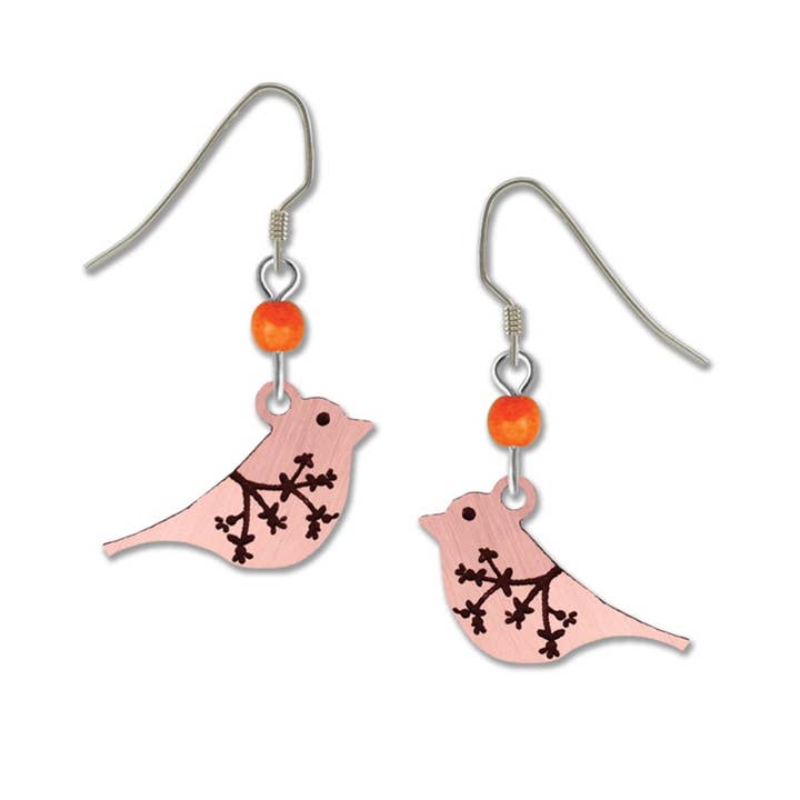 Copper Bird With Branch Print for wholesale by Left Hand Studios