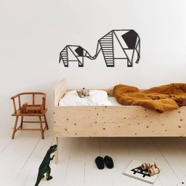 Decoración de Pared de Metal Familia de Elefantes -WA049 para venta al por mayor de Blackivycraft