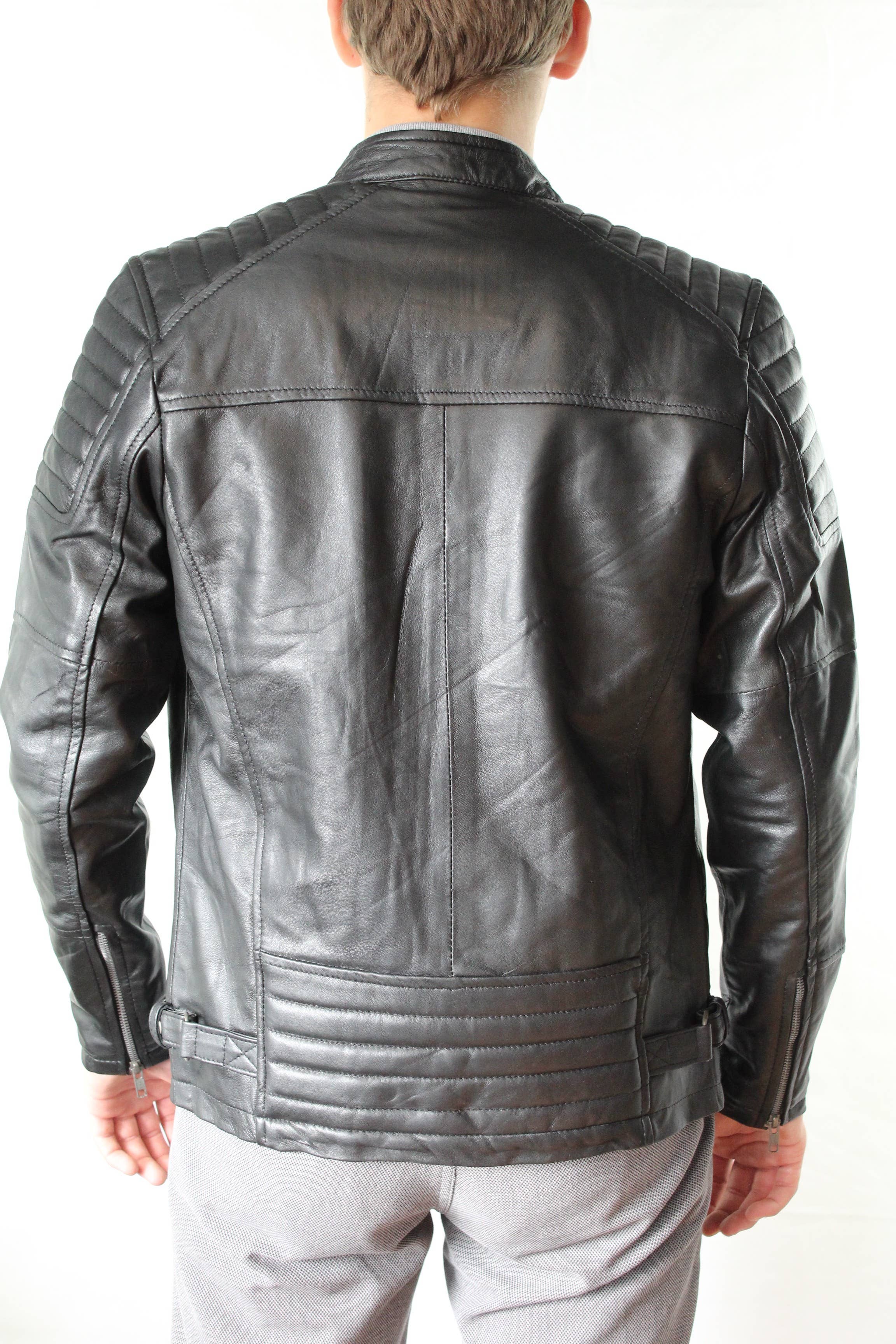 Urban 5884 Amsterdam | Leather jackets – wholesale Motorcykeljacka - Herr – Urban 5884 Ralph bikerjacka i lammskinn för herr i denimstil12