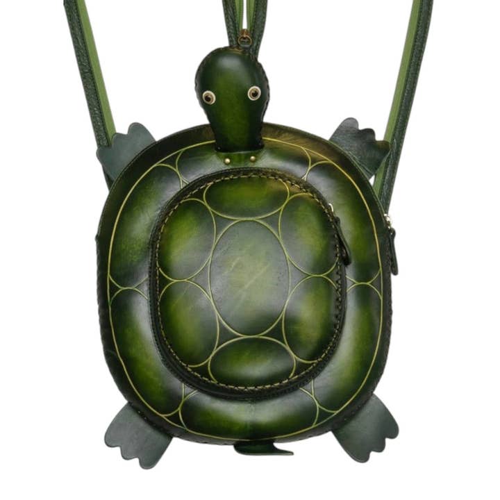 Handmade Leather Turtle Backpack Handbag for wholesale by Sunflower Handmade leather inc
