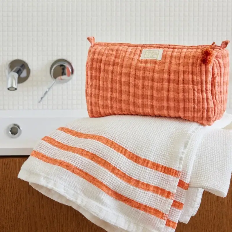 Bonheur du Jour - Vendita all'ingrosso Beauty case - Donna - Bustina da viaggio - Vichy rosa/Terracotta1