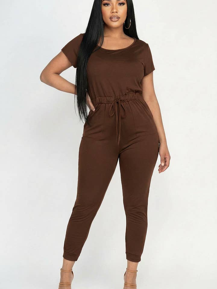 CAPELLA APPAREL - Wholesale Jumpsuit - Women's - Two-way Shoulder Drawstring Jumpsuit13