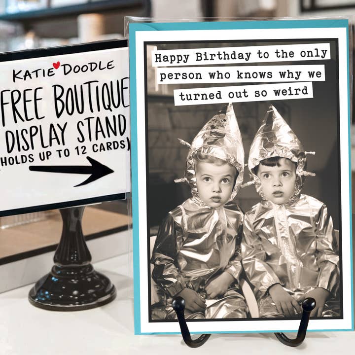 Biglietti divertenti, biglietti di compleanno unici, (in massa) - Fratello, sorella per la vendita all'ingrosso da parte di Katie Doodle | Boutique Greeting Cards & Birthday Gifts