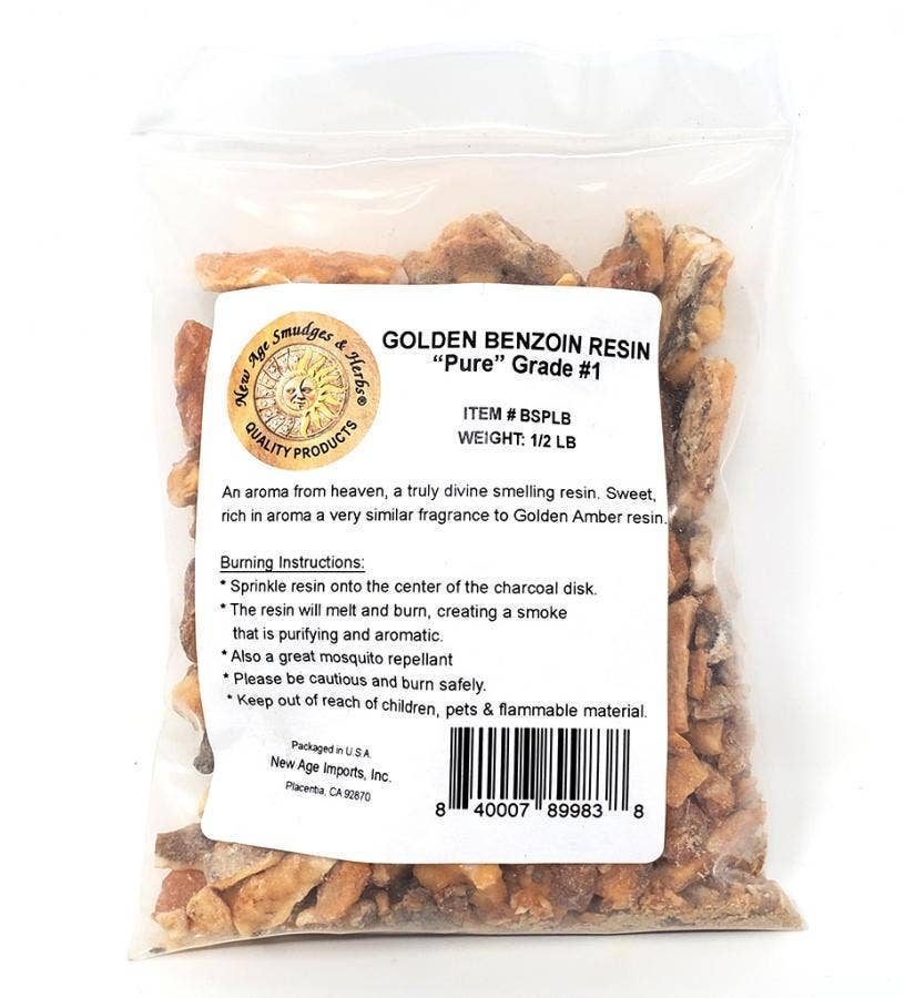 GREENROOTS USA LLC - Wholesale Incense - Golden Benzoin "Pure" Grade# 1- 1/2 lb (227 Grams) *Pieces*1